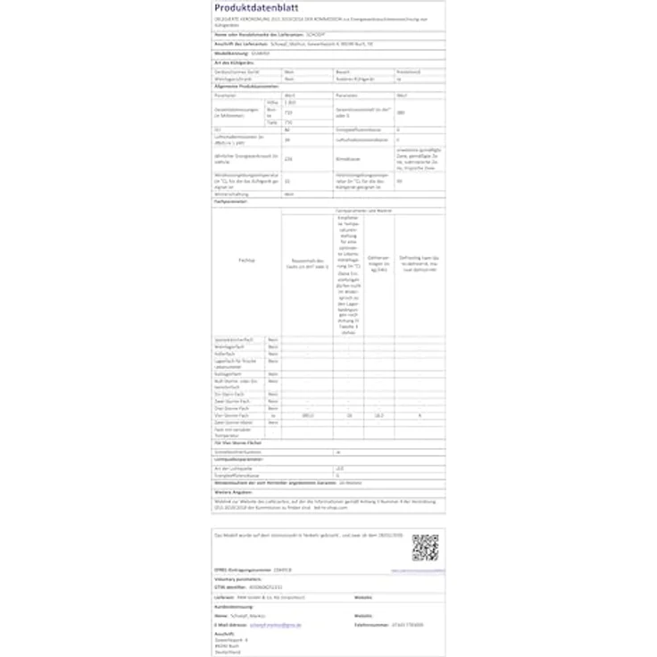 SCHOEPF GS380SD Gefrierschrank, 380 L, Weiß, NoFrost, Kühlmodus, Energieeffizienzklasse D – Bild 7