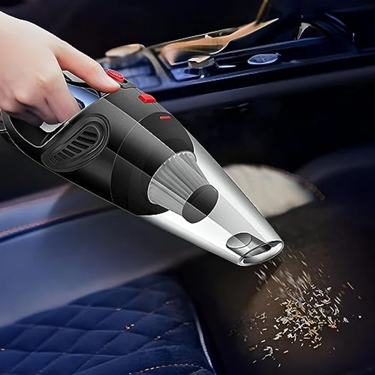 Retoo 120W Handstaubsauger Auto, tragbarer Autostaubsauger mit 4200 Pascal Saugkraft, schwarz – Bild 3
