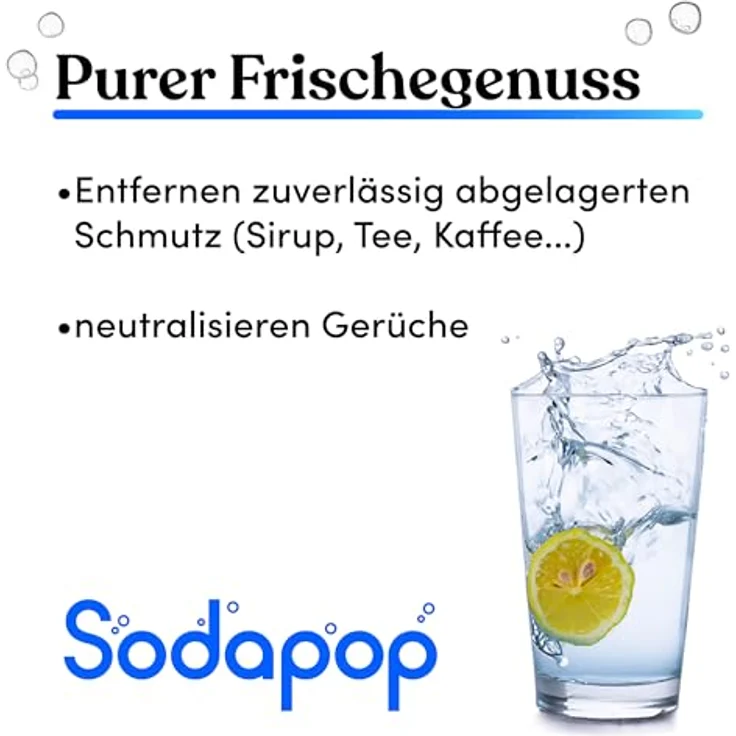 SODAPOP Reinigungstabletten 20 Stück, für Glas-, PET-, Aluminium- und Edelstahlflaschen, schnelle Reinigung durch Aktivsauerstoff, lebensmittelecht, hergestellt in Deutschland – Bild 3