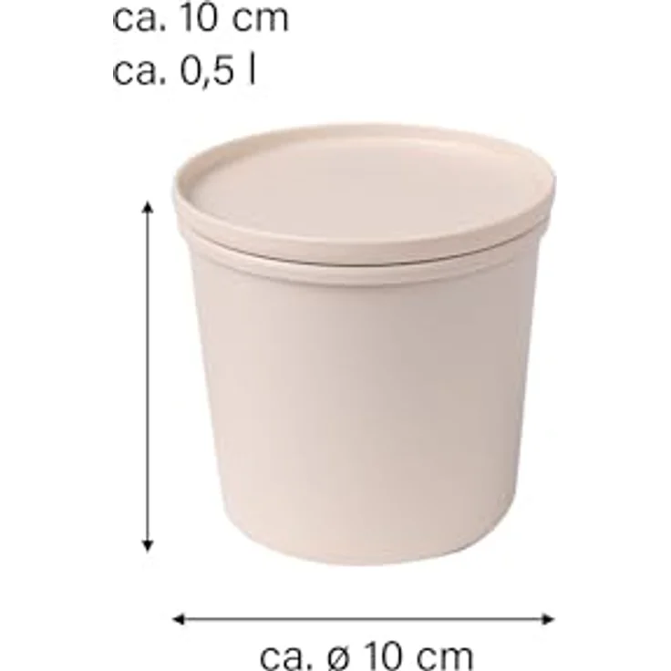 AWAVE Frischhaltedose rund, 500 ml, luftdicht, natur, aus recycelten PET-Flaschen, spülmaschinen- und mikrowellengeeignet – Bild 5