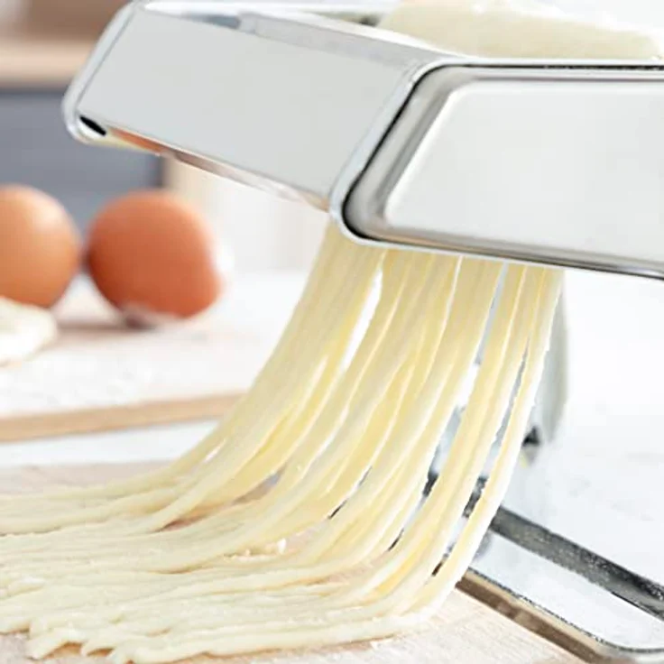 InnovaGoods® Nudelmaschine, Nudelmaschine, Edelstahl-Nudelmaschine, frische Nudelmaschine, 3 Arten von Spaghettipaste, Nudeln und Lasagne, multifunktional, kneten und schneiden, leicht zu reinigen – Bild 5