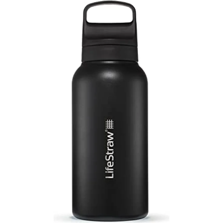 LifeStraw Wasserfilterflasche Go 2.0 schwarz Edelstahl isoliert 1 Liter-Schwarz - BPA-frei, 2-Stufen-Filter, 1 Liter Fassungsvermögen – Bild 2