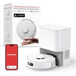 SwitchBot K10+ Pro Saugroboter mit Absaugstation 90 Tage, 45dB Ultraleise, Mini Staubsauger Roboter mit LiDAR-Navigation für Große Eckenabdeckung, Einweg-Feuchttücher zum Wischen, kompatibel mit Alexa