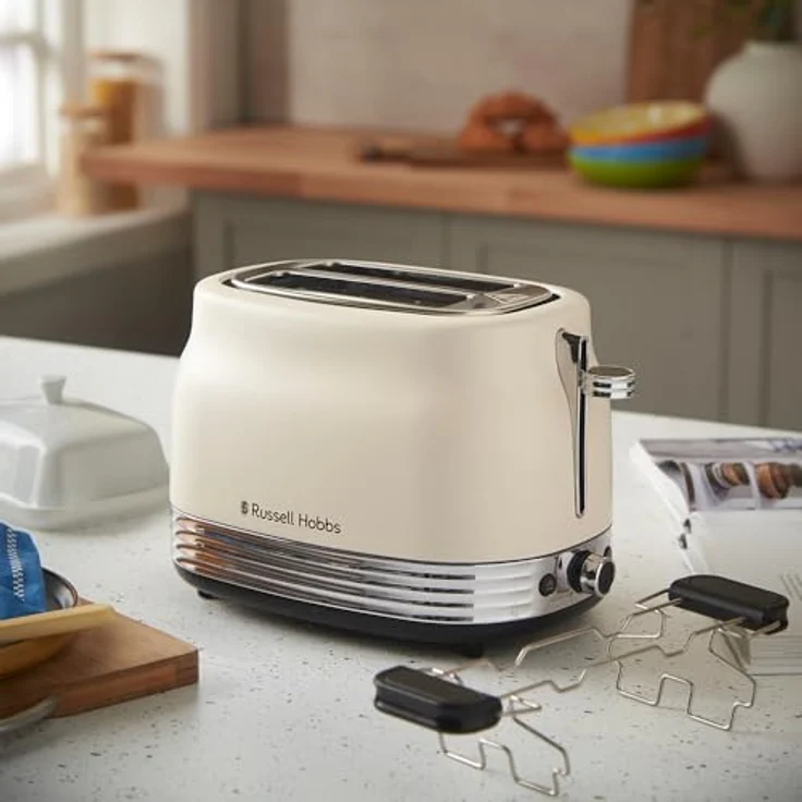 RUSSELL HOBBS Toaster Hanley Jasmine 28650-56, 2-Schlitz Toaster in Creme mit 900 W, Hebefunktion und 6 Bräunungsstufen – Bild 2