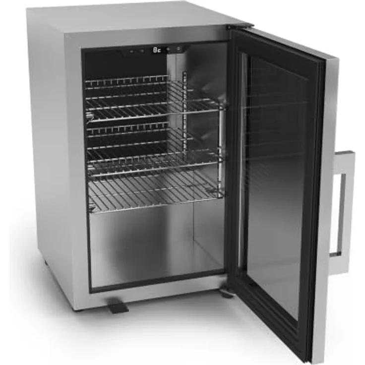 CASO BBQ Deluxe-R Smart, Design Barbecue Cooler mit Digital-Touch-Display, 63 l Innenraum, Edelstahl, Wi-Fi steuerbar, 3 verstellbare Ablagen, abschließbare Tür mit Selbstschließmechanismus – Bild 3