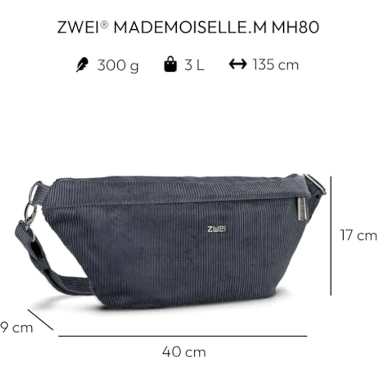 Zwei Mademoiselle.M Umhängetasche 40 cm, 100% Polyurethan, blau – Bild 2