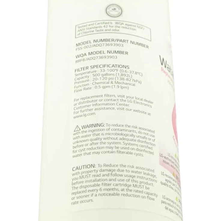 LG Original Kühlschrank-Wasserfilter ADQ73693903, fördert frisches Trinkwasser und Eisqualität, kompatibel mit mehreren LG Modellen – Bild 9