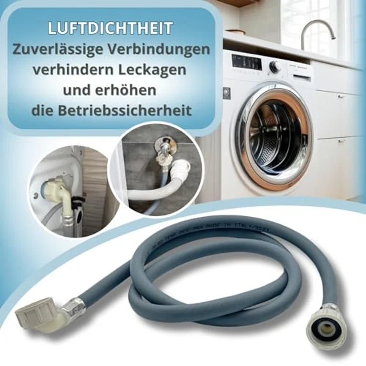 boni-shop Zulaufschlauch Waschmaschine, Winkel 4m, 3/4 Zoll, druck- und temperaturbeständig, ideal für beengte Räume – Bild 7