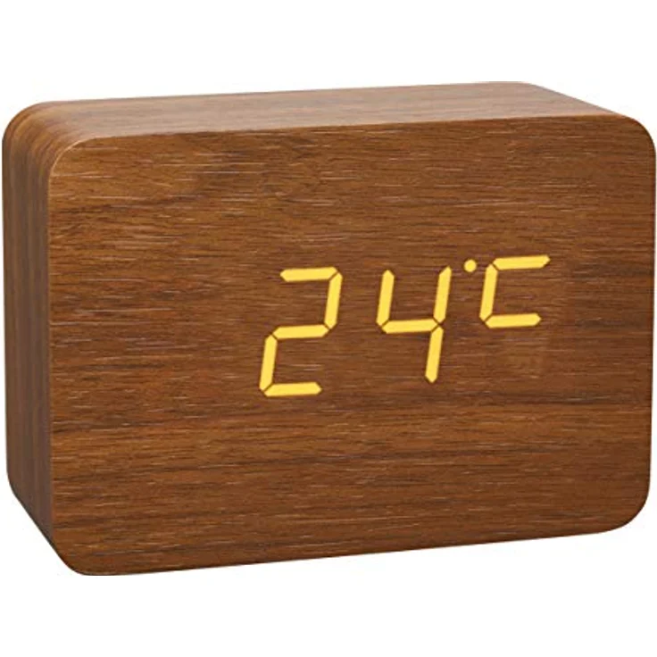 TFA Dostmann Funkwecker Design Funk-Wecker in Holz-Optik Clocco TFA 60.2549 mit Leuchtziffern und automatischer Dimm-Funktion – Bild 3