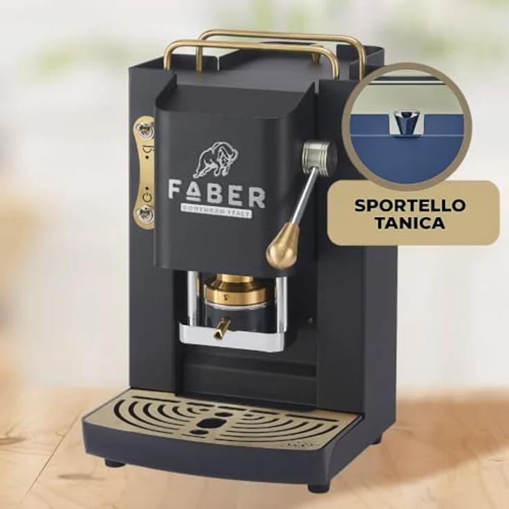 Faber Coffee Machines Faber Pro Deluxe 3.0 Kaffeepadmaschine, Messing-Details, ESE Pads, hygienischer Wassertank aus Glas, magnetisch abnehmbare Brühgruppe – Bild 6