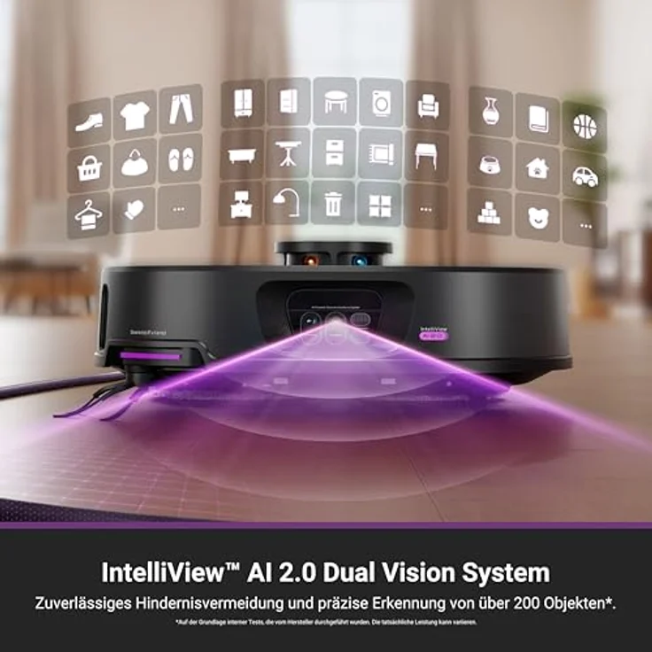 EUREKA J15 Max Ultra Roboterstaubsauger, 22000 Pa Saugleistung, Selbstreinigung mit heißem Wasser, Akku 6400 mAh, Allroad-Technologie, IntelliView AI 2.0 – Bild 7