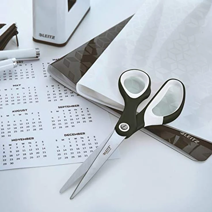 Leitz WOW Titan Qualitätsschere, Für Rechts- oder Linkshänder (beidhändig), Haushaltsschere mit ergonomischem Griff, Für zu Hause oder Schule, Schwarz, 53192095 – Bild 3
