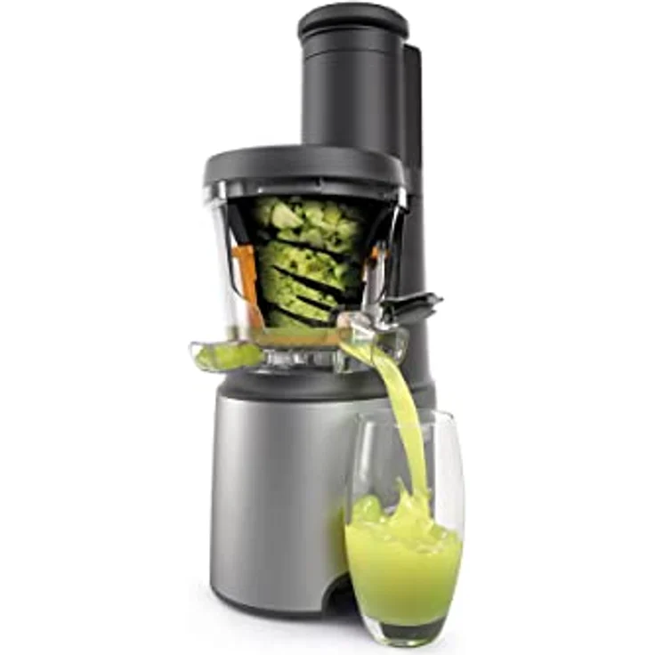 Kenwood JMP85.000SI PureJuice XL Slow Juicer, Entsafter, 270 Watt, XXL-Einfüllöffnung, Selbstreinigung, 1,3 Liter, silber – Bild 2