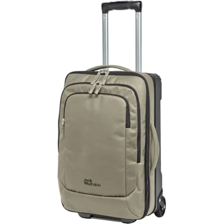 Jack Wolfskin Unisex TRAVELTOPIA Wheeler 40 Gepäck-Koffer, Dusty Olive, One Size - Rollkoffer mit 40 Liter Volumen, PFC-frei, Laptopfächer, wasserabweisender Reißverschluss