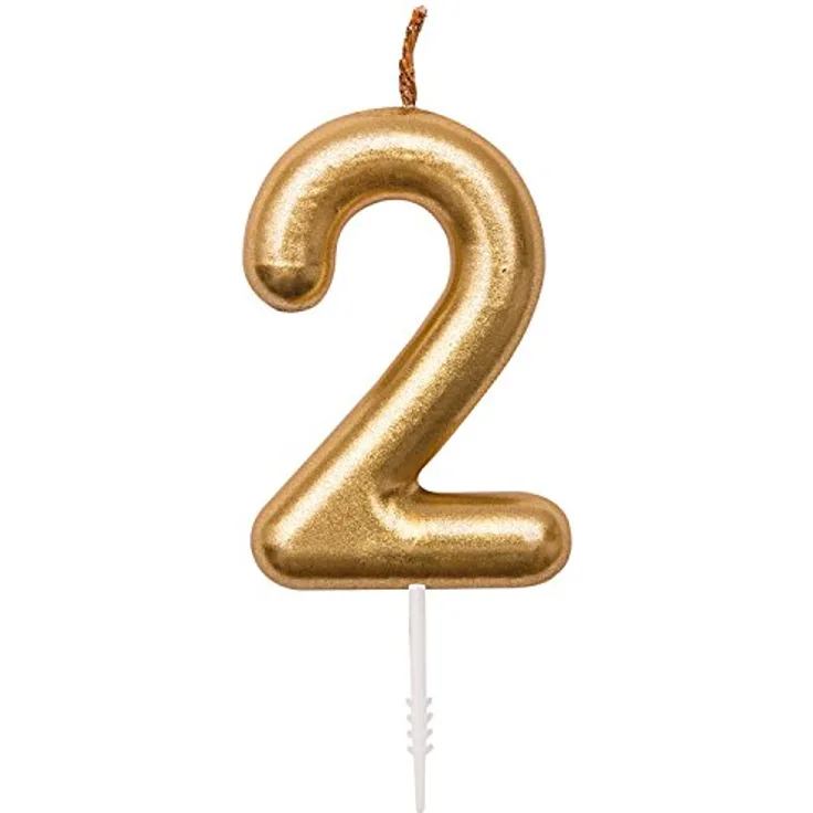 Zahlenkerze 2, Gold