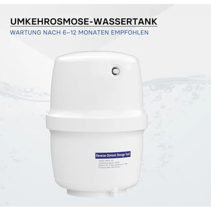 naturewater 3 G Wassertank (11,35 L) für Umkehrosmose Wasser, lebensmittelechter Vorratsbehälter mit Butylkautschuk-Membran – Bild 5