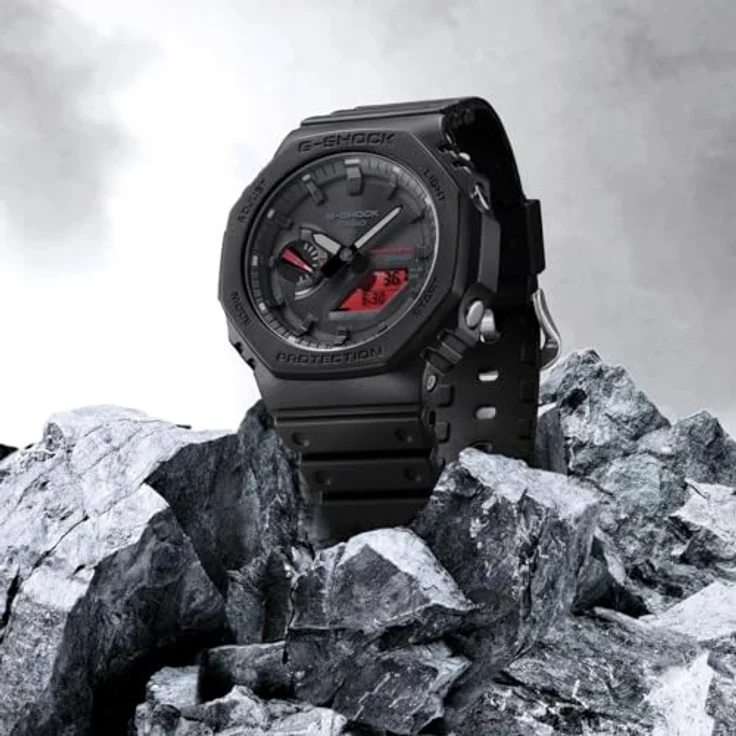 Casio G-SHOCK GA-B2100BBR-1AER, Analog-Digitaluhr mit Bluetooth, Solarenergie, Schwarz-Rot, wasserdicht bis 20 bar – Bild 4