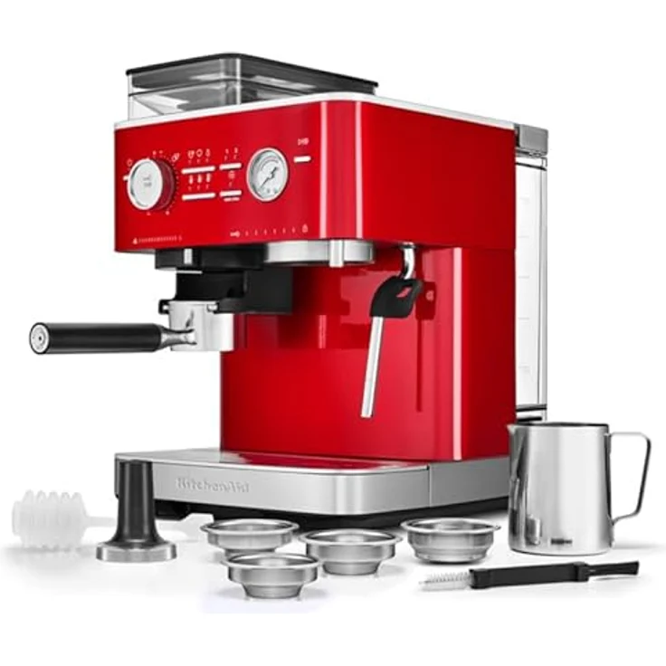 KitchenAid Kaffeehalbautomat 5KES6551 Espressomaschine mit Gratmahlwerk, PID-Temperaturregelung, Edelstahlgehäuse – Bild 2