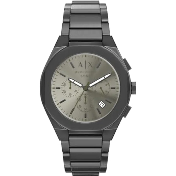 Armani Exchange AX4296 Herren 42MM Gunmetal Edelstahl Uhr mit analogem Chronographen und anthrazitfarbenem Zifferblatt, 50m wasserdicht – Bild 1