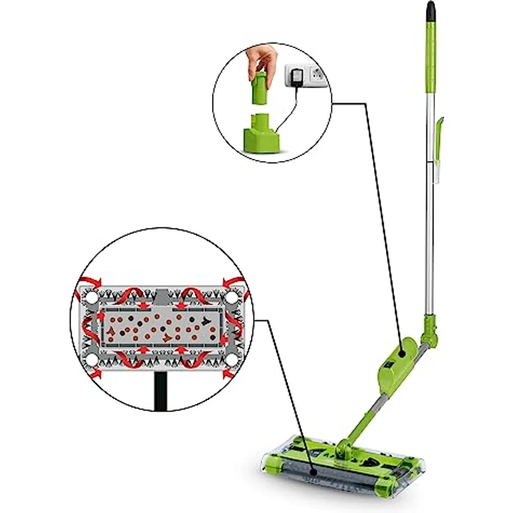 in-trading Handelsgesellschaft mbH Akku-Besen Swivel Sweeper G2 - kabellos und wiederaufladbar - limegreen – Bild 5