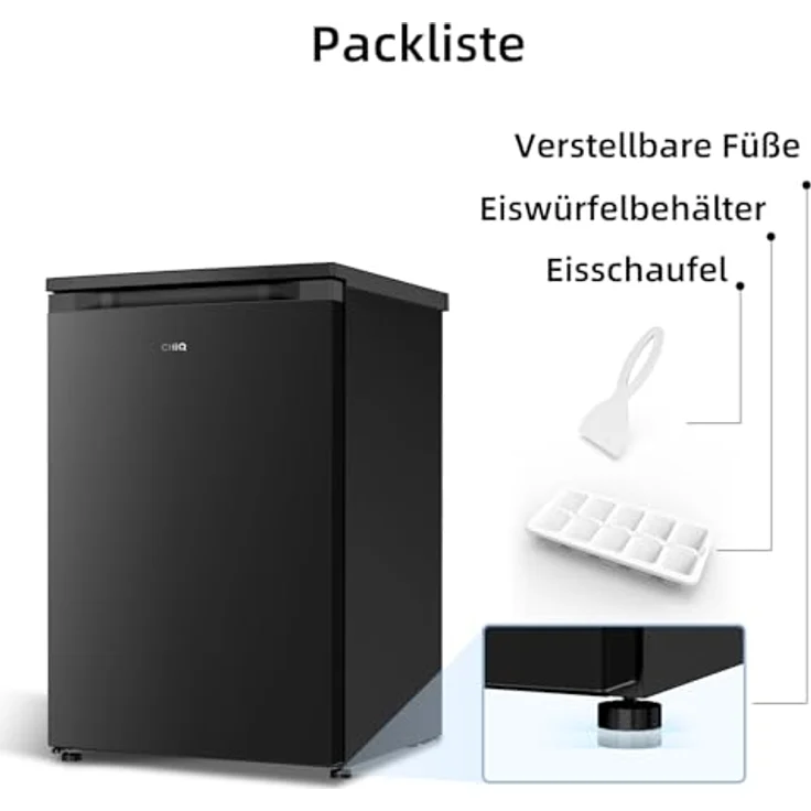 CHiQ CSD95BC, 85L Gefrierschrank mit 4 Sterne Schnellgefrieren (-24°C), EEK C, 103kWh/Jahr, 39dB ultraleise, umkehrbare Tür, kompakte Größe für kleine Räume – Bild 5