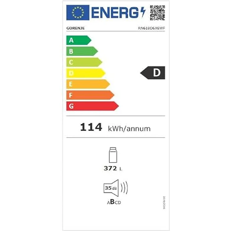 Gorenje RN618D6X6WF Kühlschrank 372L Edelstahl, SmartFit, WiFi, Inverter, CrispZone mit Feuchteregler, 185,6 cm – Bild 18