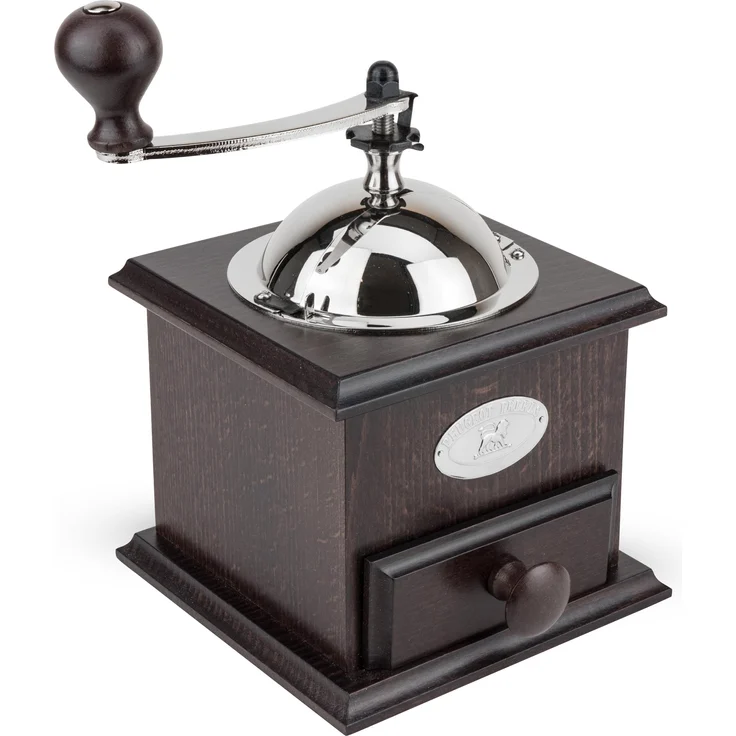 Peugeot Nostalgie, Kaffeemühle aus Holz mit Kurbel und Schubfach, Braun
