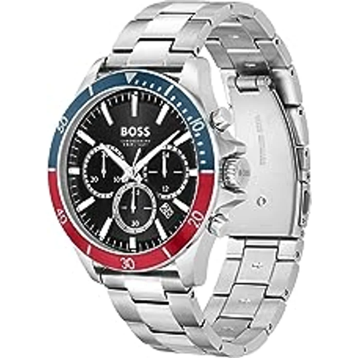 BOSS Chronograph Quarz Uhr für Herren Kollektion TROPER mit Silbernes Edelstahlarmband - 1514108 – Bild 2