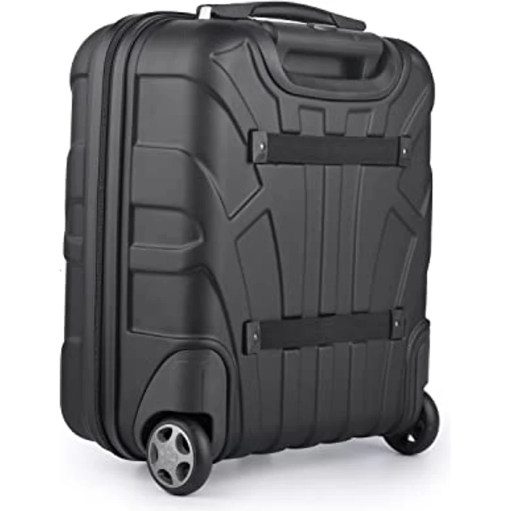 suitline Underseat Kabinentrolley 45x36x20 cm, Hartschalen Bordcase ABS, leicht 30 L mit 2 Rollen, Teleskopgriff, Schwarz – Bild 2