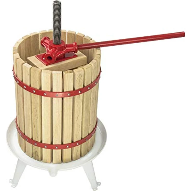 DEMA Obstpresse Saftpresse Weinpresse Fruchtpresse Beerenpresse BP 18 Liter, Buche-Massivholz, Stahl, lebensmittelechte Farbe, vormontiert – Bild 3