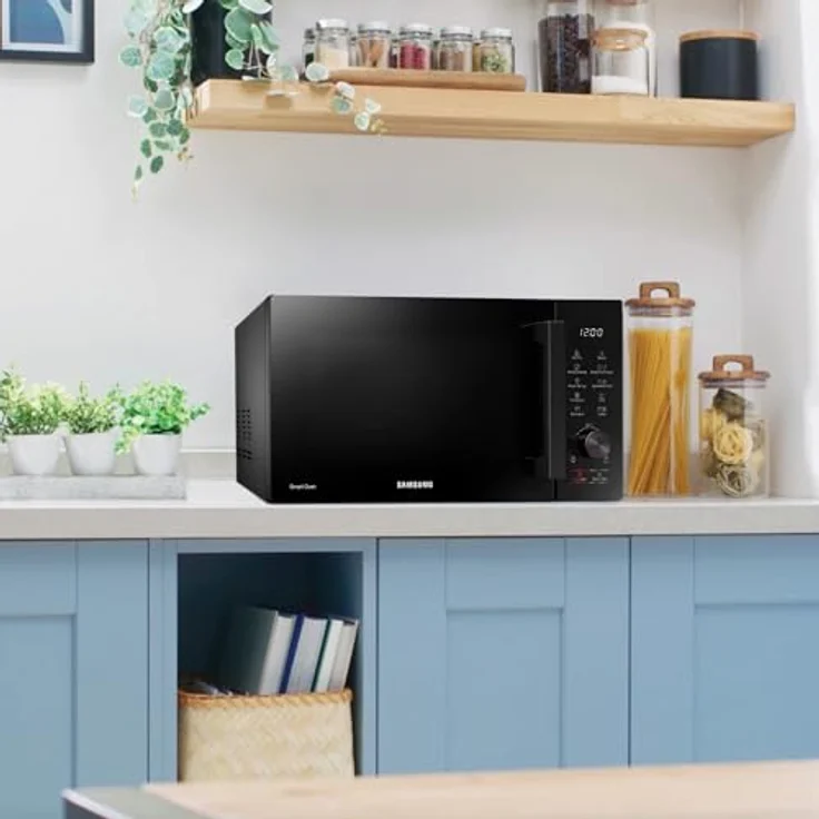 Samsung MC28A5137CK, 28 ℓ Kombi-Mikrowelle mit Grill & Heißluft, 900 W, LED-Display, inkl. Crisp-Platte und Pizzaform – Bild 6