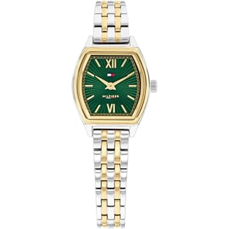 Tommy Hilfiger Zwei-Zeiger-Quarzwerk-Uhr, goldfarben mit smaragdgrünem Zifferblatt und goldfarbenem Edelstahlarmband - 1782907 – Bild 1