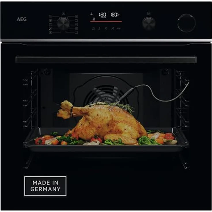 AEG Einbaubackofen TR6PB50WSB, Serie 6 LED-Touchdisplay, Pyrolyse Selbstreinigung, 25% Dampfunterstützung, Kerntemperatursensor - Weiß – Bild 1