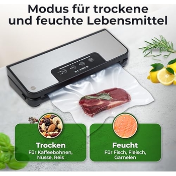 Pyukix Vakuumiergerät 80 KPA - 8-in-1 Lebensmittel Vakuumiermaschine Mit Beutelrolle & Schneider