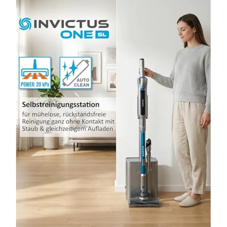 Genius Invictus ONE SL, Akku Staubsauger Set 14-TLG. mit 200 Watt BLDC-Motor und automatischer Entleerung – Bild 3