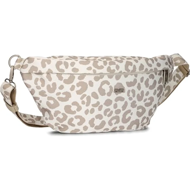 Zwei Mademoiselle.M MH80 Crossbag, Umhängetasche im sportlichen Design, Leo - Cotton (creme / taupe), geräumiges Hauptfach, abnehmbarer und verstellbarer Schultergurt – Bild 1