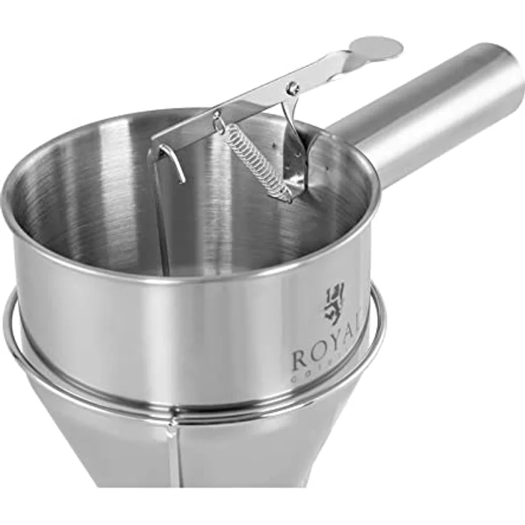 Royal Catering RCSD-12 Likörtrichter 1,2 l Edelstahl Dosieröffnung: 8 mm Gebäckfüller Pralinenfüller, Silber – Bild 2
