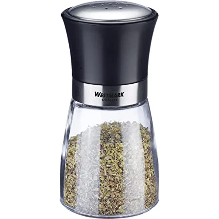 WESTMARK Gewürzstreuer »Blacky«, Salz- / Pfefferstreuer aus Glas und Edelstahl mit Aromadeckel, transparent/schwarz/silber, 13.2 cm hoch – Bild 6