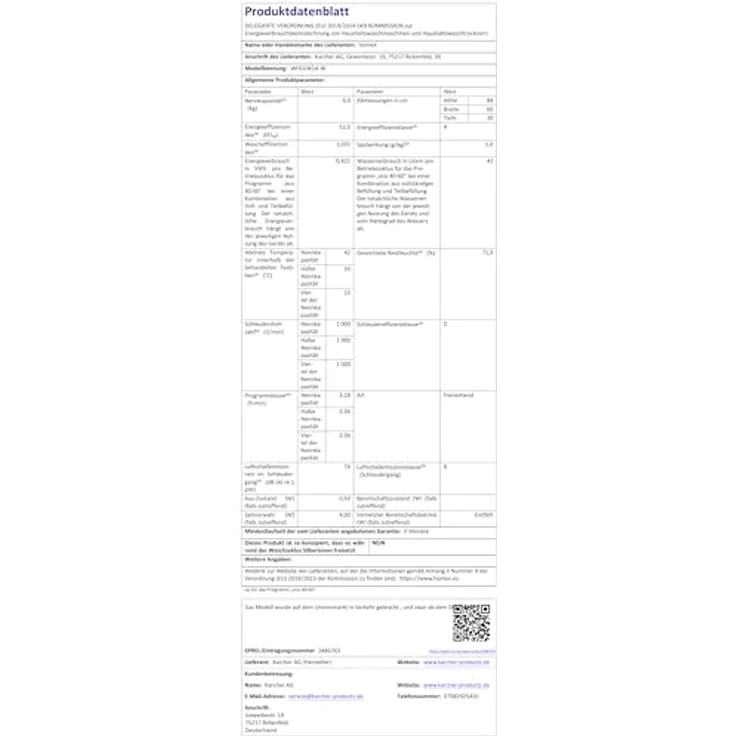 homeX WF610K1A-W Waschmaschine 6 kg, Frontlader, 1.000 U/Min, AquaStop, Inverter Motor, 14 Programme, 39 cm Tiefe, weiß – Bild 14