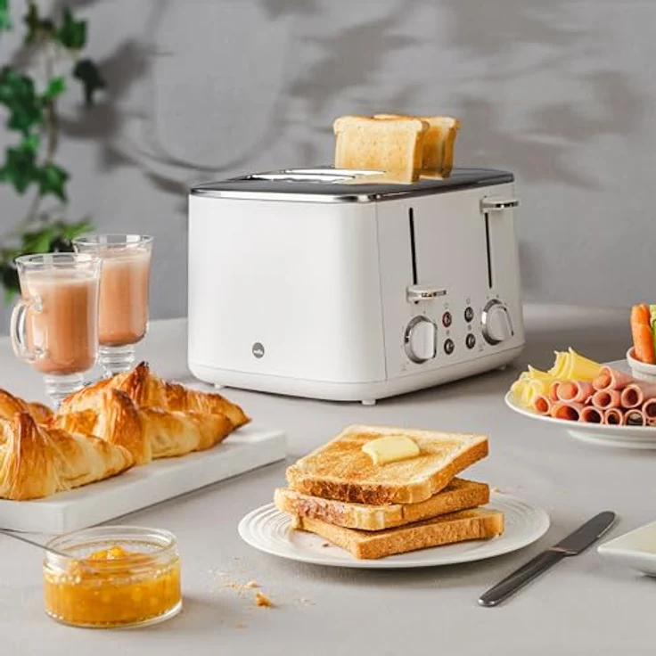 Wilfa Toaster FAMILY I 1.600 W I 7 Bräunungsstufen I 4 Toasts gleichzeitig I Auftau- & Aufwärmfunktion I inkl. Brötchenaufsatz (weiß) – Bild 5