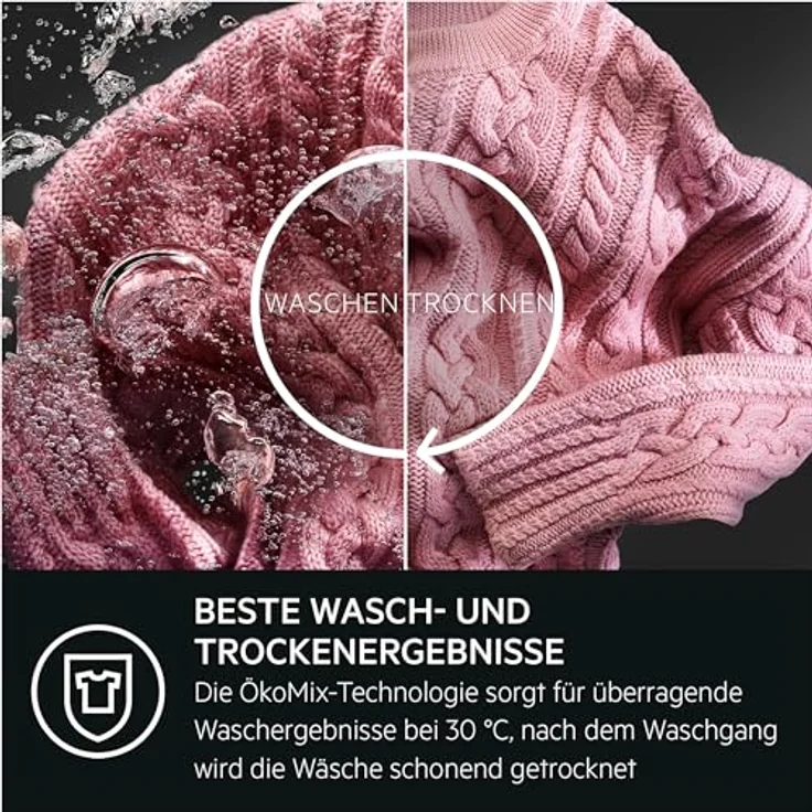 AEG LWR8WI7680 / Einbauwaschtrockner / Serie 8000 mit PowerCare / 8 kg Waschen / 4 kg Trocknen / D / energiesparend / Mengenautomatik / Nachlegefunktion / ProSteam - Auffrischfunktion / 1600 U/min – Bild 5