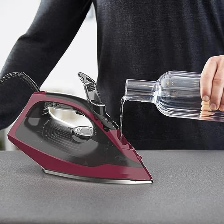 Tefal FV2846 Express Steam Dampfbügeleisen | 2400 W | 40 g/Min. Dampfmengenregulierung | 180 g/Min. Dampfstoß | Antitropf-Funktion gegen Flecken auf der Wäsche | 270 ml Wassertank | Schwarz/Weinrot – Bild 4