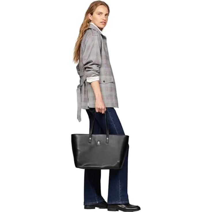 Tommy Hilfiger Shopper aus Polyurethan, Black, 35 x 27 x 15 cm – Bild 5