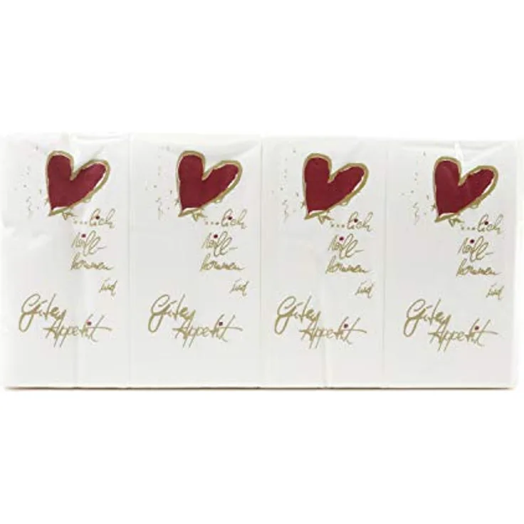 Funny Motivservietten, 2 lagig, Herzlich Willkommen / Guten Appetit 33 x 33 cm 1/8 Falz, 8er Pack (8 x 250 Stück), Mittel, weiß