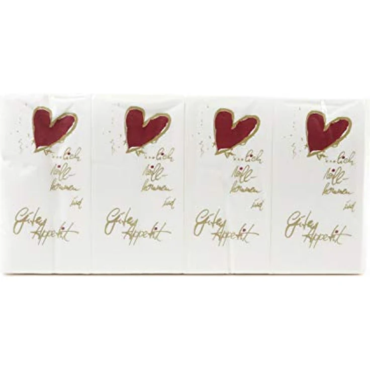 Funny Motivservietten, 2 lagig, Herzlich Willkommen / Guten Appetit 33 x 33 cm 1/8 Falz, 8er Pack (8 x 250 Stück), Mittel, weiß – Bild 1
