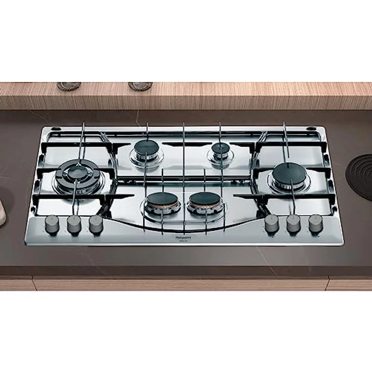 Hotpoint Ariston PHN 962 TS/IX/HA Gas Kochfeld, Edelstahl-Finish 90 cm – Bild 2