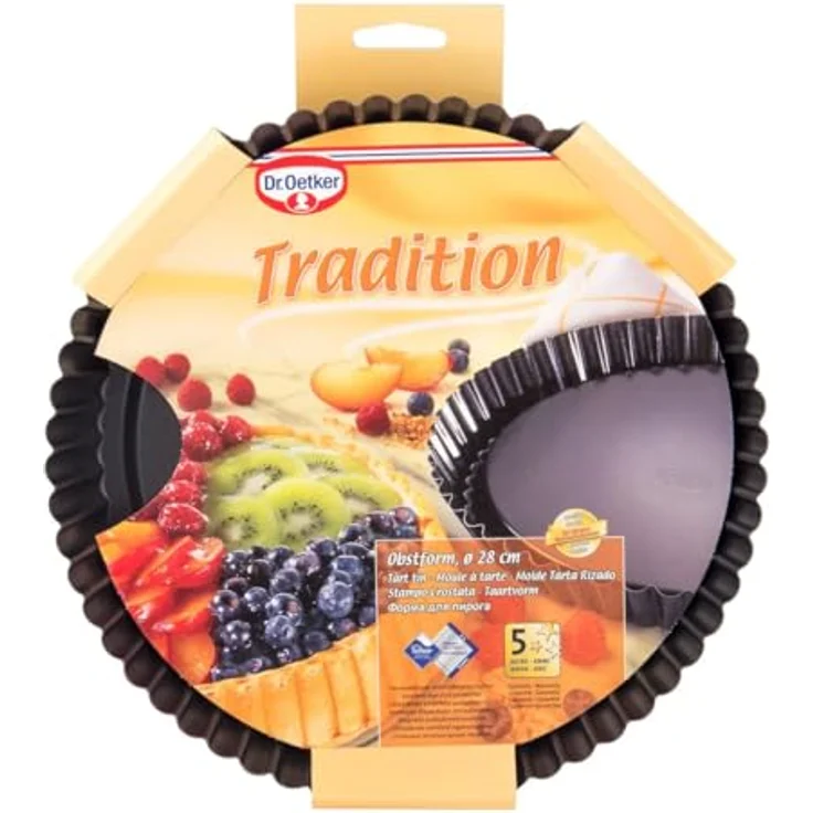 Dr. Oetker Obstkuchenform Ø 28 cm, klassische Backform für köstlichen Tortenboden, Quicheform aus Stahl mit Antihaftbeschichtung, Menge: 1 Stück – Bild 6