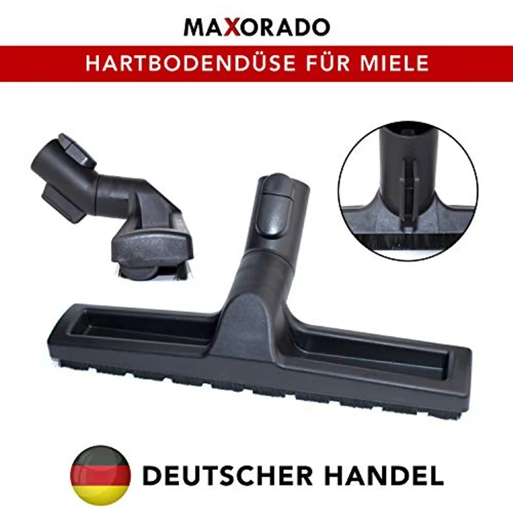 Maxorado Parkettdüse für Miele Staubsauger, 30 cm Hartbodenbürste mit Klickverschluss, 35 mm Anschluss, Leichtbauweise – Bild 3