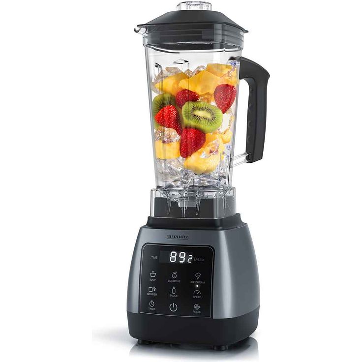 Arendo Standmixer 2000 W, Mixer mit 2 l Mixbehälter, Touchpanel, 24.000 U/min, Timer, 5 Programme, Standmixer, Grau