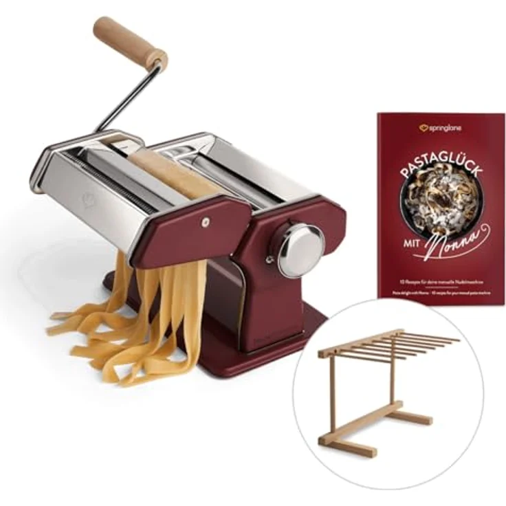 Springlane Nudelmaschine Nonna inkl. Rezeptheft & Nudeltrockner Rot – Bild 2